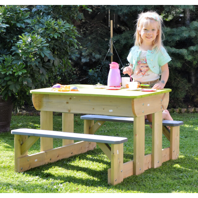 Wendi Toys Multifunctionele robuste picknicktafel voor kinderen met zandbak en waterbak - 3047869 large