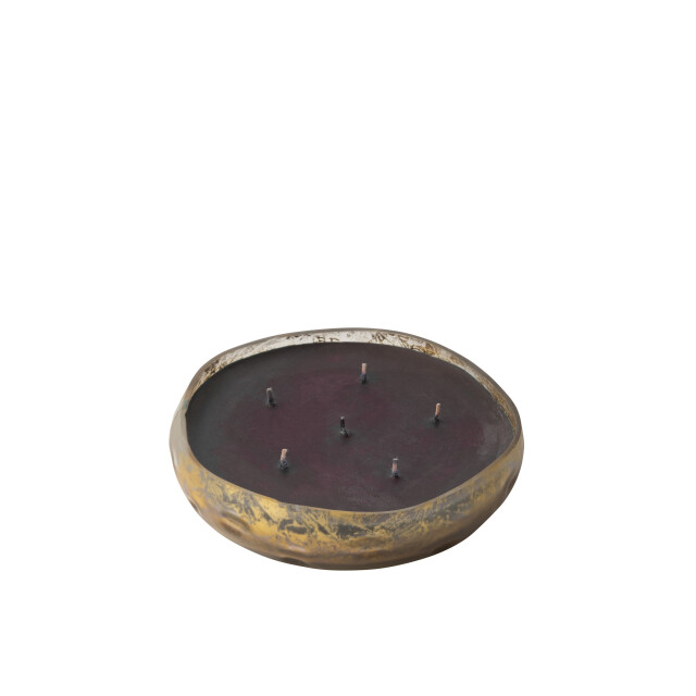 J-Line geurkaars m-chic glas goud/zwart medium-20u 19x19x4.5cm 3065765 large