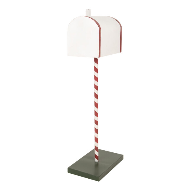 Clayre & Eef Kerstdecoratie brievenbus 19x33x92 cm rood metaal 3079414 large