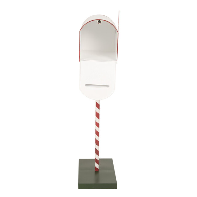 Clayre & Eef Kerstdecoratie brievenbus 19x33x92 cm rood metaal 3079414 large