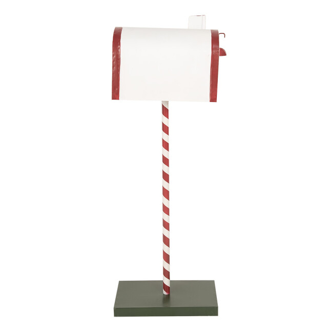 Clayre & Eef Kerstdecoratie brievenbus 19x33x92 cm rood metaal 3079414 large
