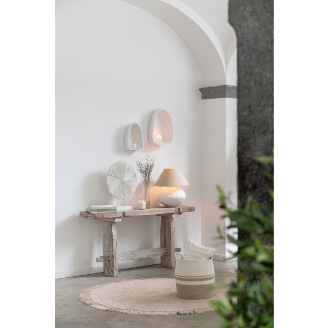 J-Line tapijt rond+franjes licht 150x150x2cm 3065784 large