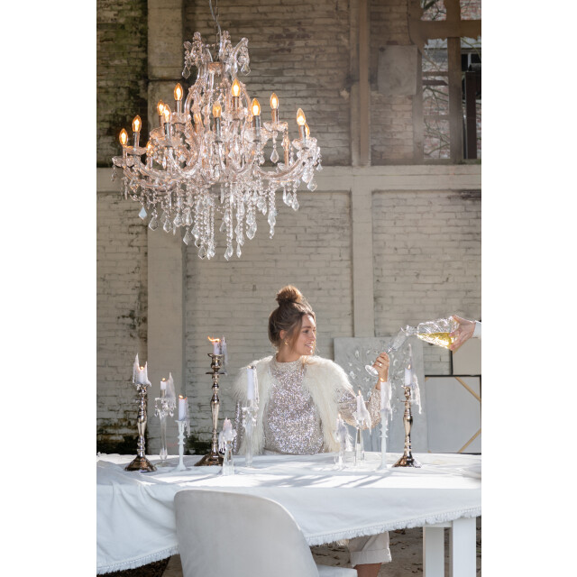 J-Line kandelaar klassiek aluminium zilver large 16x16x45cm 3066062 large