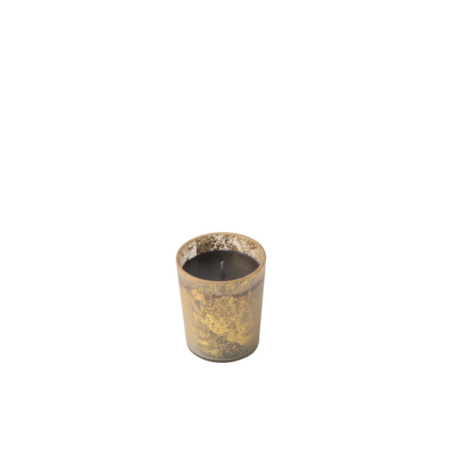J-Line geurkaars m-chic glas goud/zwart small-48u 10x10x11.5cm 3065761 large