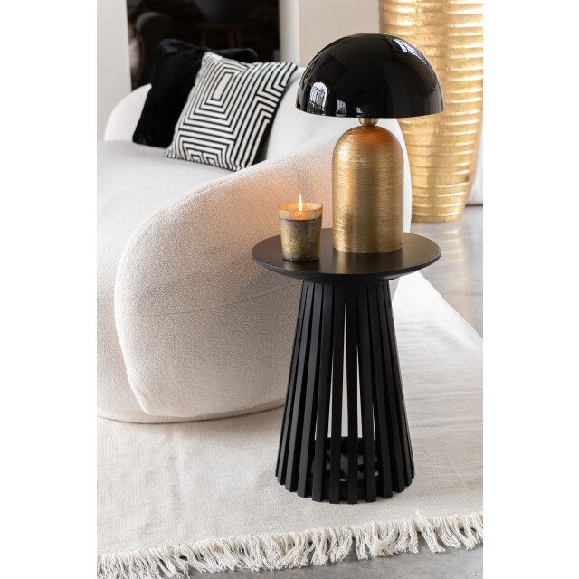 J-Line geurkaars m-chic glas goud/zwart small-48u 10x10x11.5cm 3065761 large