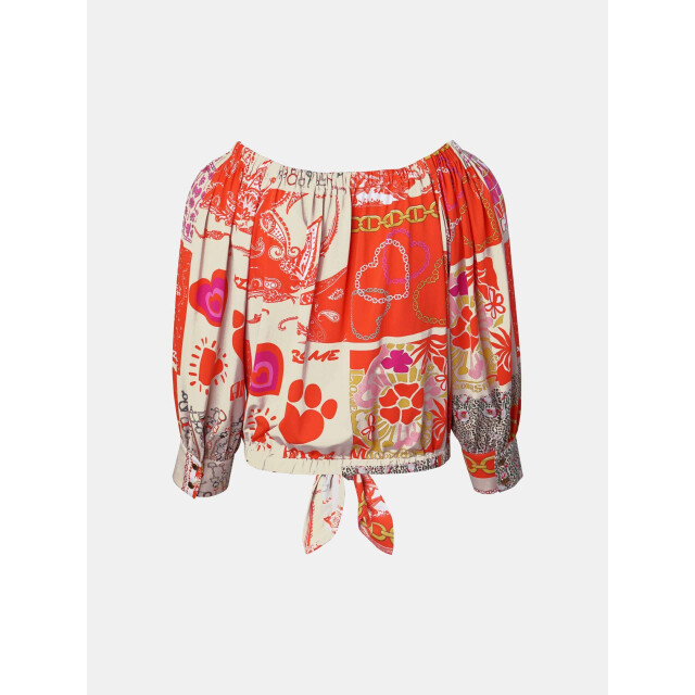 Mucho Gusto ® blouse ponza rood hart elegantie MUCHO GUSTO® Blouse Ponza Rood Hart Elegantie large