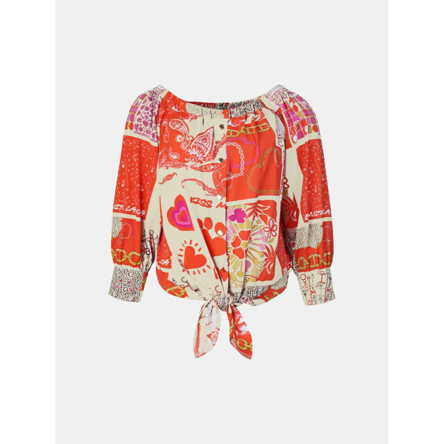 Mucho Gusto ® blouse ponza rood hart elegantie MUCHO GUSTO® Blouse Ponza Rood Hart Elegantie large