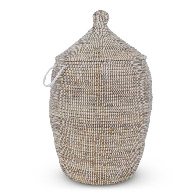 Safaary Rieten wasmand met deksel van zeegras - SFMND00044 large
