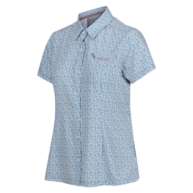 Regatta Dames gebloemd packaway reisshirt met korte mouwen UTRG10918_coronetblue large