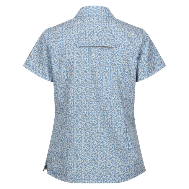 Regatta Dames gebloemd packaway reisshirt met korte mouwen UTRG10918_coronetblue large