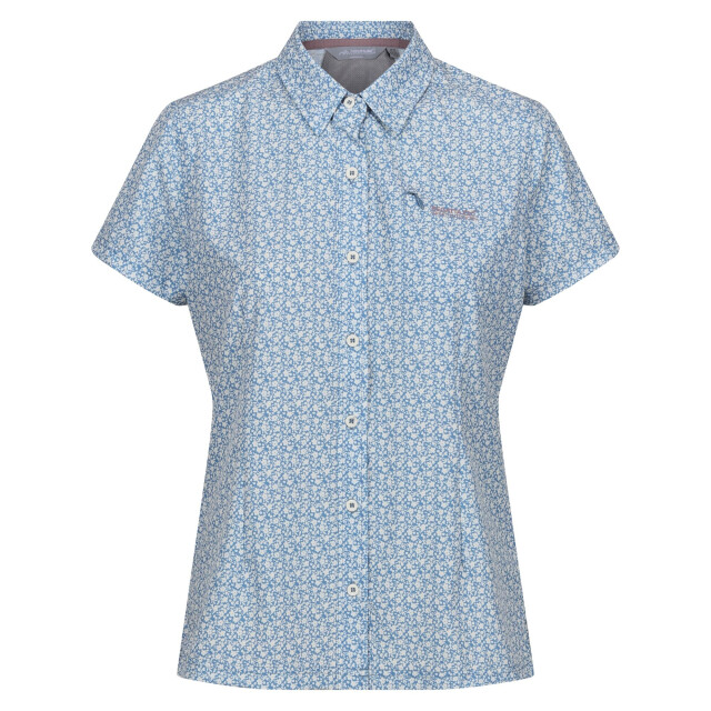 Regatta Dames gebloemd packaway reisshirt met korte mouwen UTRG10918_coronetblue large