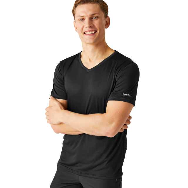 Regatta Heren fingal v hals t-shirt UTRG10859_black large