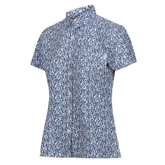 Regatta Dames mindano viii overhemd met ditsy print en korte mouwen UTRG10110_coronetblue large
