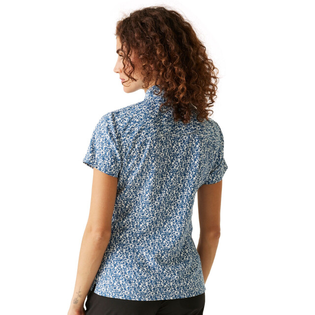 Regatta Dames mindano viii overhemd met ditsy print en korte mouwen UTRG10110_coronetblue large