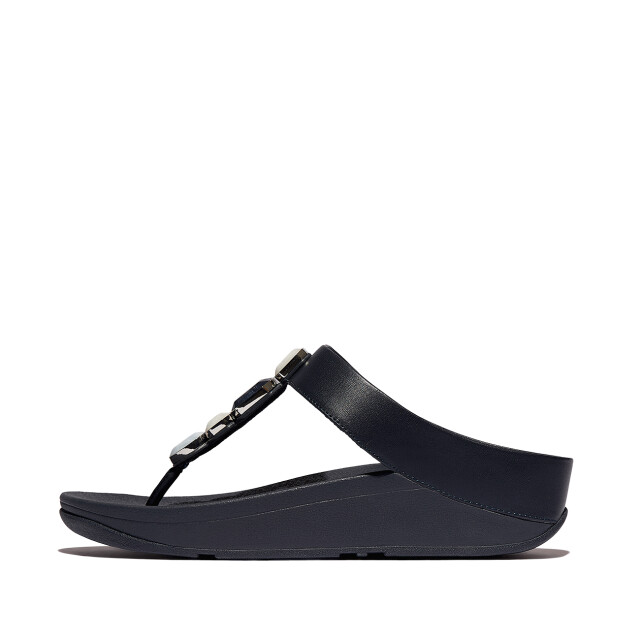 FitFlop Fino multi-stone leather toe-post sandals IU9 large
