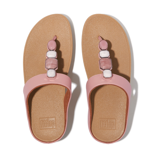 FitFlop Fino multi-stone leather toe-post sandals IU9 large