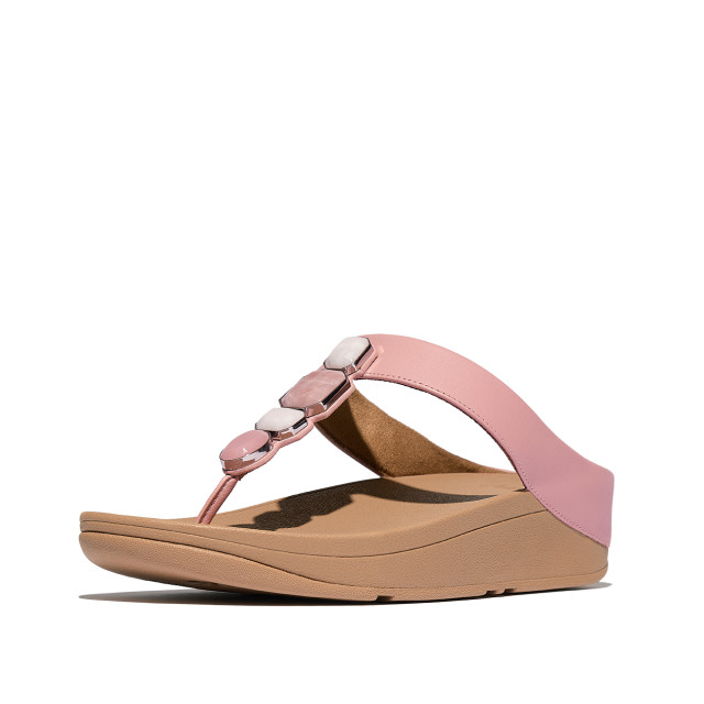 FitFlop Fino multi-stone leather toe-post sandals IU9 large