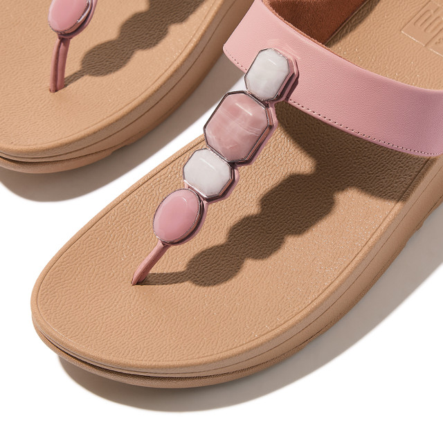 FitFlop Fino multi-stone leather toe-post sandals IU9 large