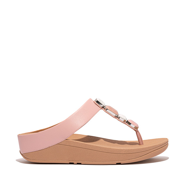 FitFlop Fino multi-stone leather toe-post sandals IU9 large