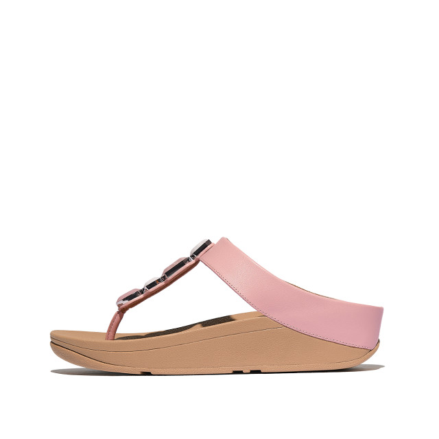 FitFlop Fino multi-stone leather toe-post sandals IU9 large