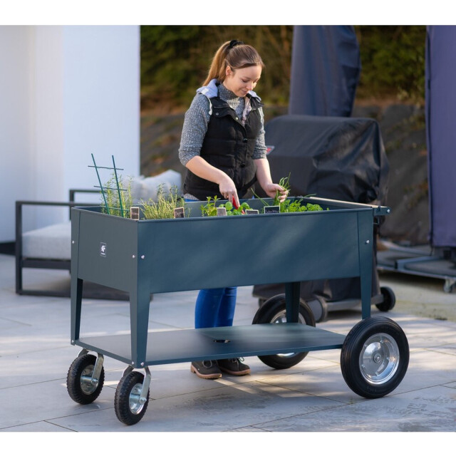 Herstera Garden Metalen verhoogde plantenbak verrijdbaar- 120x60x84cm - 3047630 large