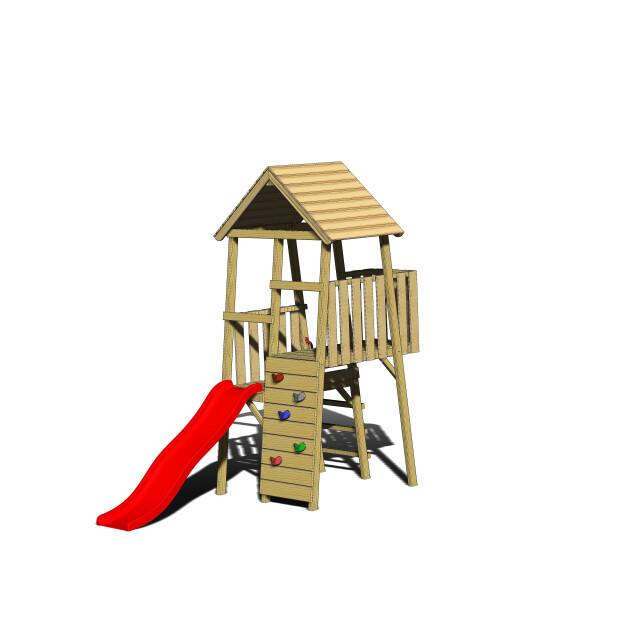 Wendi Toys Wtj2 | houten speeltoren konijn | inclusief glijbaan en klimwand | 3047871 large