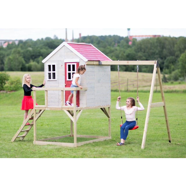 Wendi Toys Wtm23 houten paalwoning zebra met schommel 192x350x242cm 3071772 large
