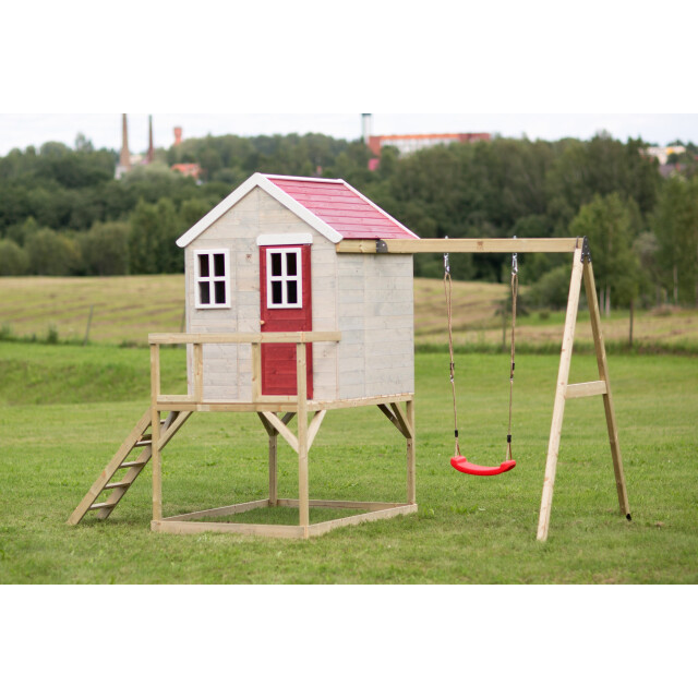 Wendi Toys Wtm23 houten paalwoning zebra met schommel 192x350x242cm 3071772 large