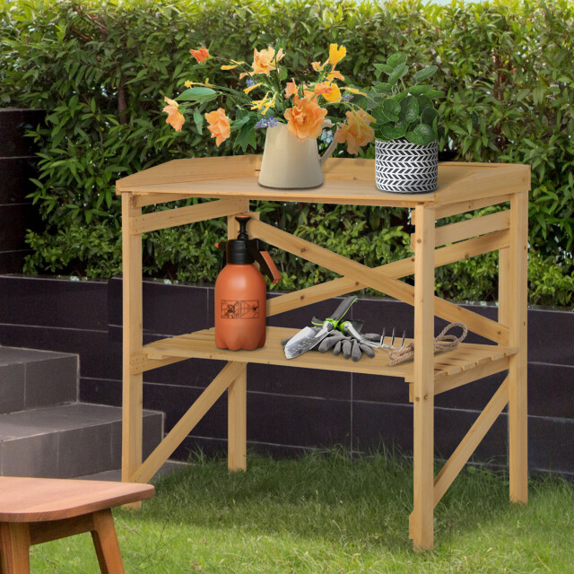 4goodz Outsunny oppottafel hout 845-669 40x80x84 cm 3079301 large