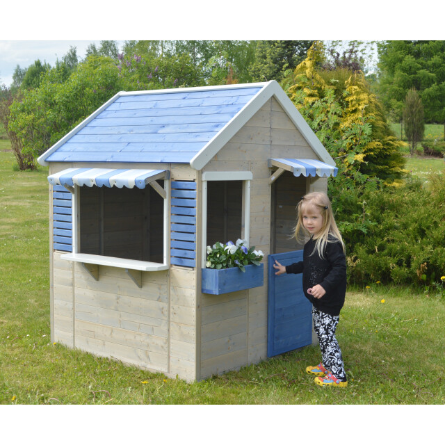 Wendi Toys Houten speelhuis strandwinkel blauw voor buiten / tuin 3047870 large