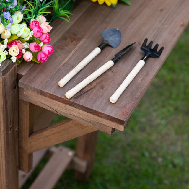 4goodz Outsunny verhoogde plantenbak 54x123x74 cm met 8 vaks-verdeler 3079299 large
