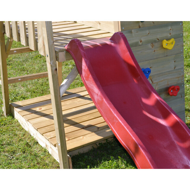 Wendi Toys Houten speeltoren salamander glijbaan, klimwand en 2 schommels 3073689 large