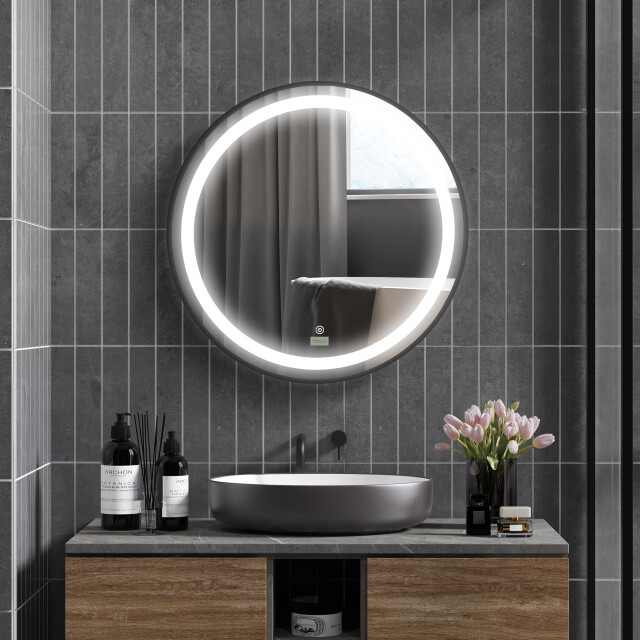 4goodz Ronde badkamerspiegel 60 cm led verlichting 834-393 - 3079907 large