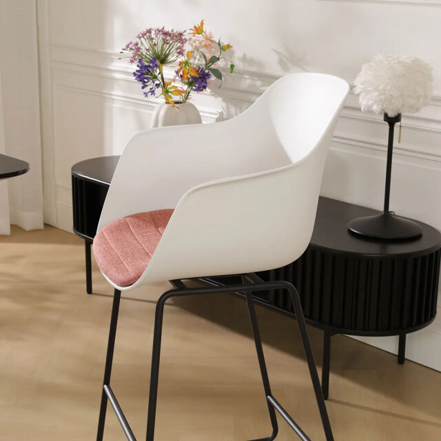 Nolon Nino-liz barkruk met terracotta rood zitkussen zwart onderstel 75 cm 2027451 large