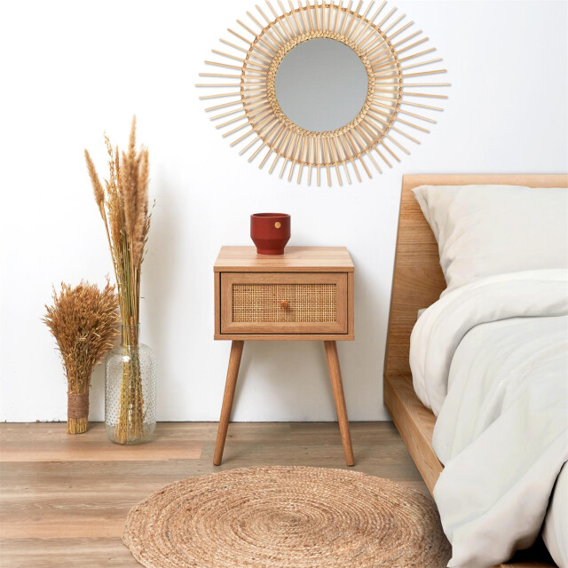 Home Deco Factory 4goodz bali nachtkastje vierkant met lade 39x39x55 cm bohemian 3079808 large
