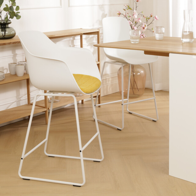Nolon Nino-liz barkruk en okergeel zitkussen onderstel 75 cm 2393214 large