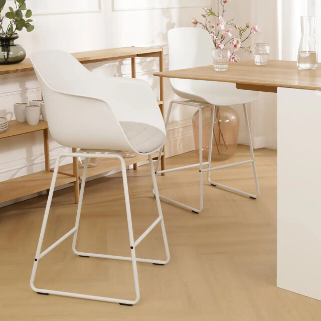 Nolon Nino-liz barkruk met beige zitkussen onderstel 65 cm 2180458 large