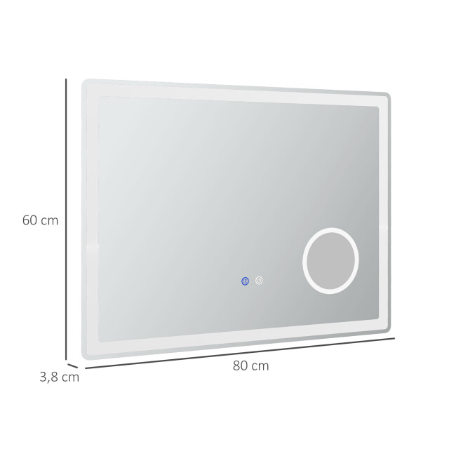 4goodz Badkamerspiegel 80x60 cm led met 3x vergroting anti-fog 3079905 large