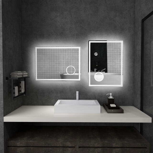 4goodz Badkamerspiegel 80x60 cm led met 3x vergroting anti-fog 3079905 large