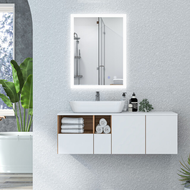 4goodz Badkamerspiegel 80x60 cm led met touchbediening 3 lichtniveaus 3079904 large