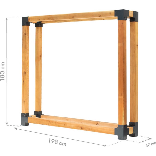 Westmann Haardhout houtopslag houtrek wmkr3030 brandhoutrek 198x40x180 cm 3047921 large