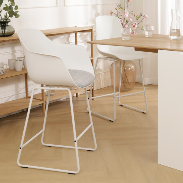 Nolon Nino-liz barkruk en lichtgrijs zitkussen onderstel 75 cm 2393212 large
