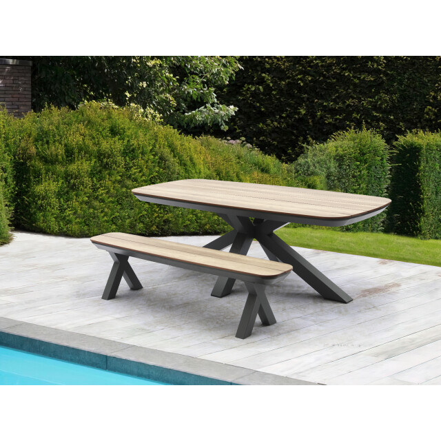 SenS-Line bradford tuintafel 220x100cm hpl houtlook 3079742 large