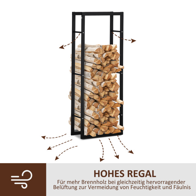 4goodz Homcom houtrek metaal 25x60x150cm / 820-148 houtopslag standaard 3079302 large
