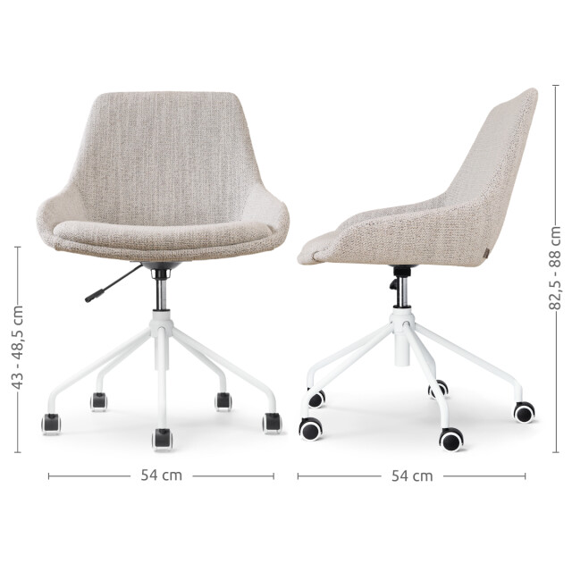 Nolon Nout-isa bureaustoel gemêleerd wit onderstel 3079653 large