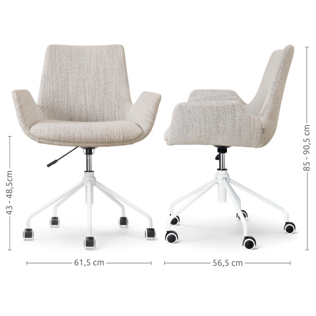 Nolon Nout-eef bureaustoel gemêleerd wit onderstel 3079654 large