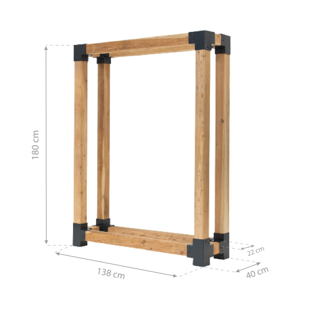 Westmann Haardhout houtopslag houtrek wmkr3020 brandhoutrek 40x138x180cm 3078575 large