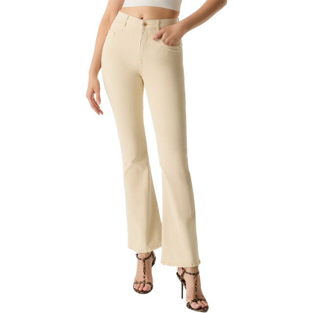 C.O.J. Denim Ultra high waist flare ecru Matilda-253 large