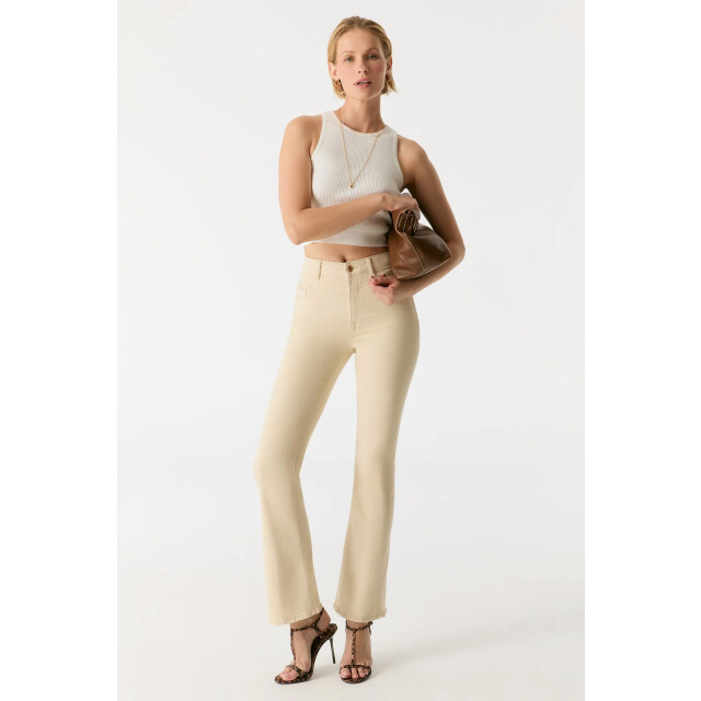 C.O.J. Denim Ultra high waist flare ecru Matilda-253 large