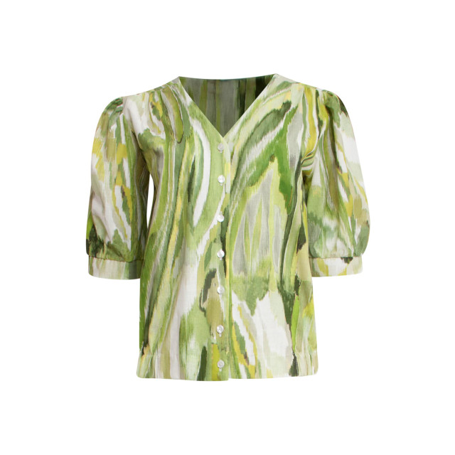 Smashed Lemon 25166 groene multicolour abstract print top 25166-500-998 large